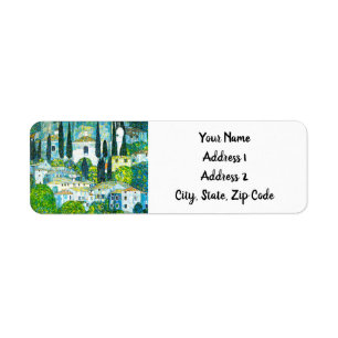 Church in Cassone Gustav Klimt Return Address Label