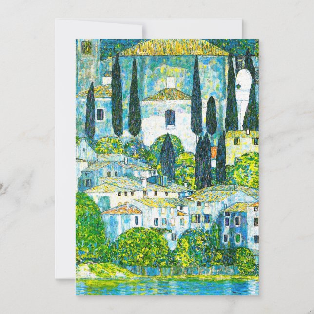 Church in Cassone Gustav Klimt Save The Date (Front)