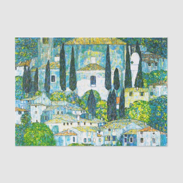 Church in Cassone Gustav Klimt Tissue Paper (Front)