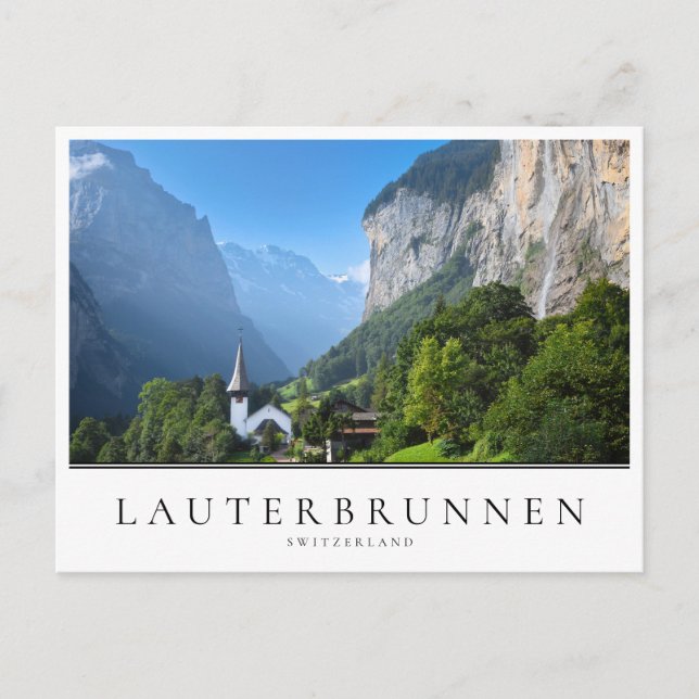 Church in Lauterbrunnen valley, Switzerland Postcard (Front)