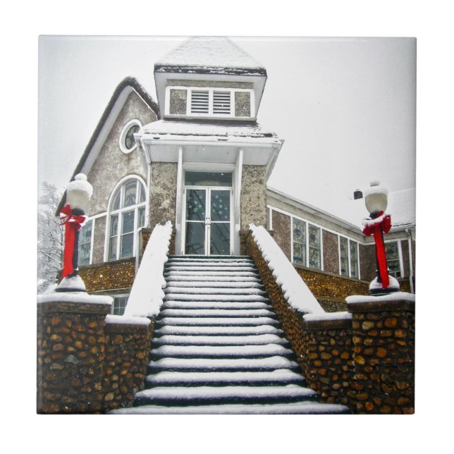 Church in the Snow Ceramic Tile (Front)