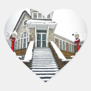 Church in the Snow Heart Sticker