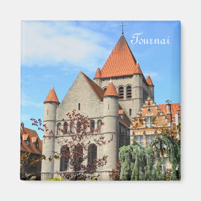Church in Tournai - beautiful city in Belgium Magnet (Front)