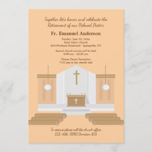 Church Interior Retirement Party Invitation