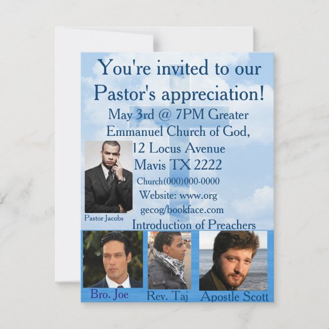 Church invitation personalise (Front)