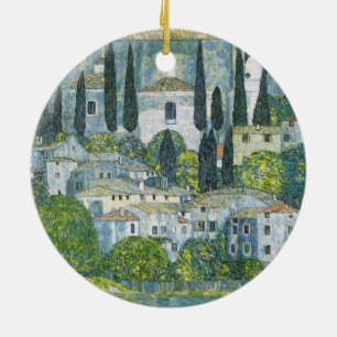 Church (Kirche) in Cassone by Gustav Klimt Ceramic Ornament