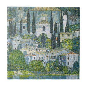 Church (Kirche) in Cassone by Gustav Klimt Ceramic Tile