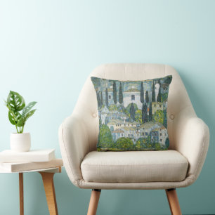 Church (Kirche) in Cassone by Gustav Klimt Cushion