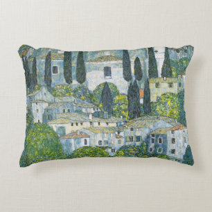 Church (Kirche) in Cassone by Gustav Klimt Decorative Cushion