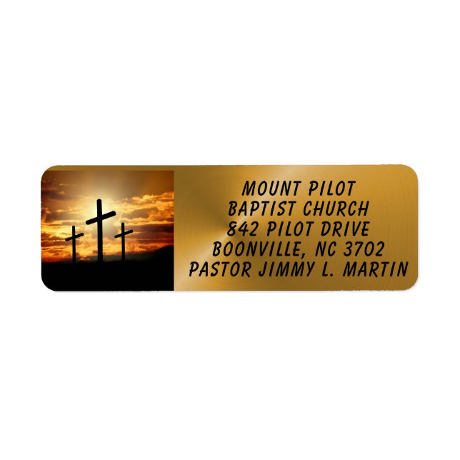 CHURCH LABEL RETURN ADDRESS LABEL (Front)