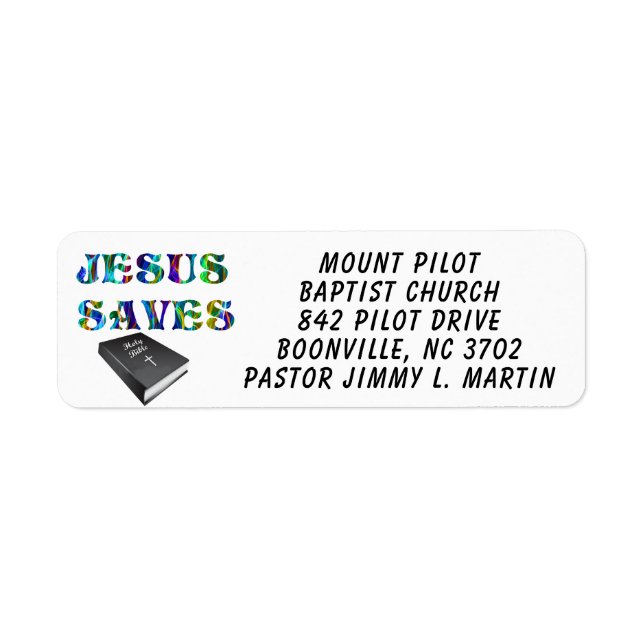 CHURCH LABEL RETURN ADDRESS LABEL (Front)