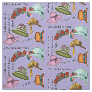 Church Lady Hats on Lavender Herb Fabric