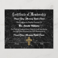 Church Membership Certificate