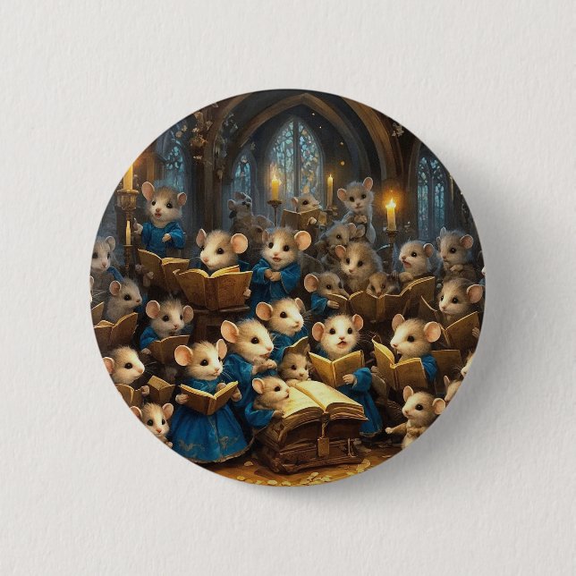 Church Mouse Choir  6 Cm Round Badge (Front)