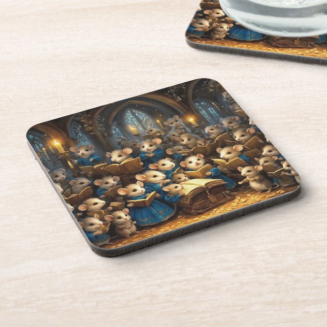 Church Mouse Choir  Coaster (Left Side)