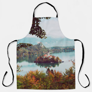 Church of Assumption in Lake Bled Slovenia in the Apron