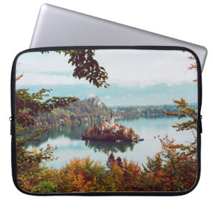 Church of Assumption in Lake Bled Slovenia in the Laptop Sleeve