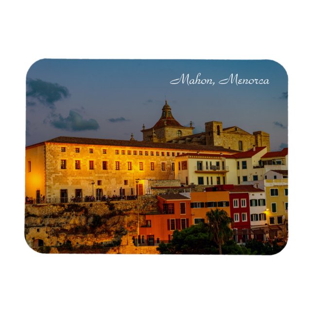 Church of Carmen at dusk - Mahon, Menorca Magnet (Horizontal)