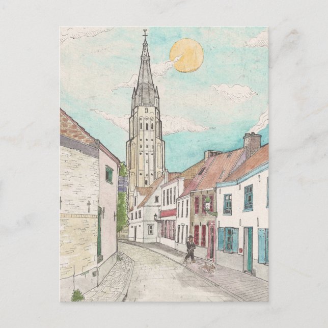 Church Of Our Lady, Bruges Belgium Cityscape Postcard (Front)