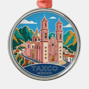 Church of Santa Prisca Mexico Metal Ornament