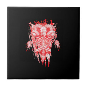 Church Of Satan Gift All Hail Goat Satanic Baphome Ceramic Tile