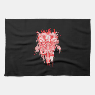 Church Of Satan Gift All Hail Goat Satanic Baphome Tea Towel