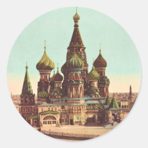Church of St. Basil, Red Square Moscow Classic Round Sticker