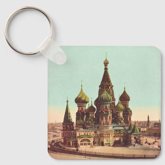 Church of St. Basil, Red Square Moscow Key Ring (Front)