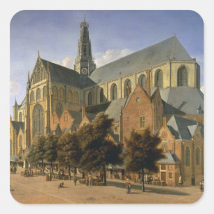 Church of St. Bavo in Haarlem, 1666 Square Sticker