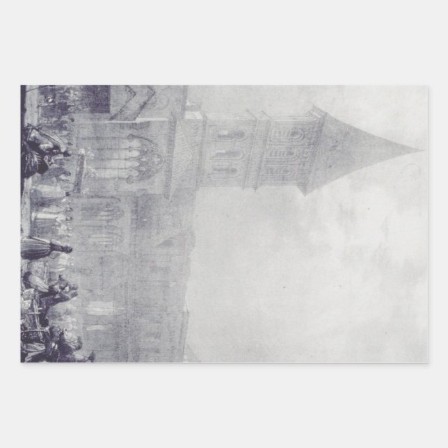 Church of the Abbey of Saint Philibert at Tounus Wrapping Paper Sheet (Front)