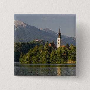 Church of the Assumption on island in Lake 15 Cm Square Badge