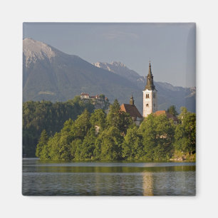 Church of the Assumption on island in Lake Magnet