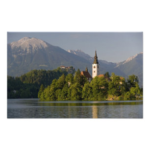 Church of the Assumption on island in Lake Photo Print