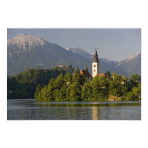 Church of the Assumption on island in Lake Photo Print