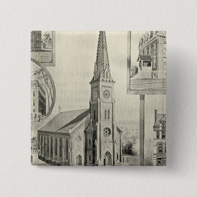 Church of the Immaculate Conception, Waterbury 15 Cm Square Badge (Front)