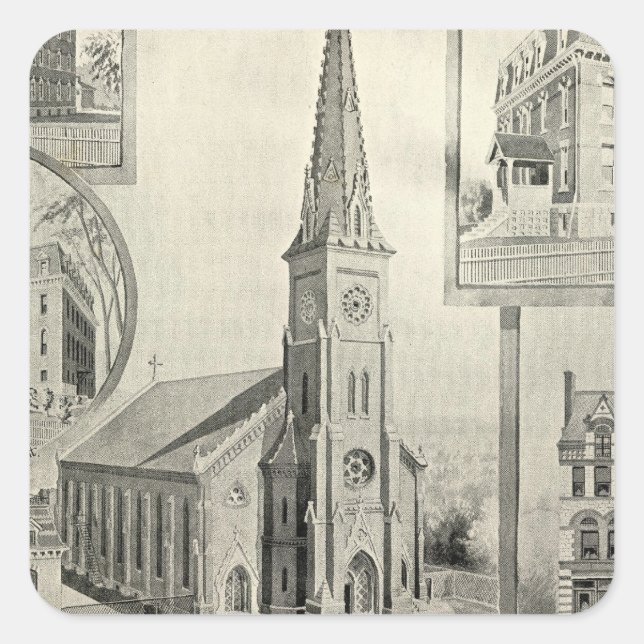 Church of the Immaculate Conception, Waterbury Square Sticker (Front)