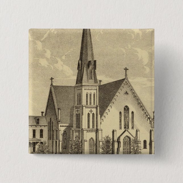 Church of the Sacred Heart East Liberty 15 Cm Square Badge (Front)