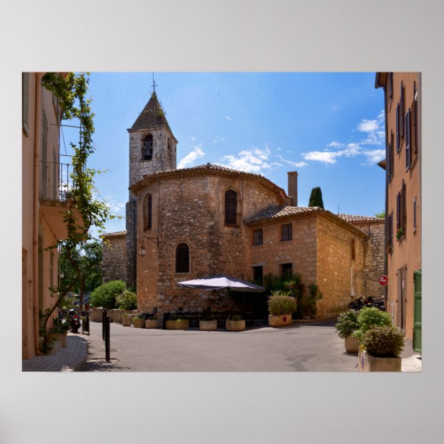 Church of Tourrettes-sur-Loup in France  Poster (Front)