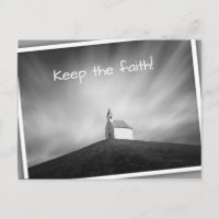 Church on a hill in black and white