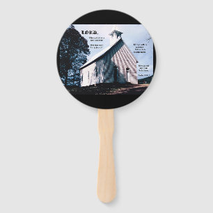 Church on a Hill with Psalm 15:1-2 Hand Fan