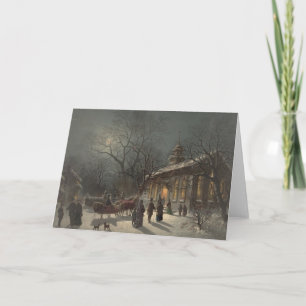 Church on Christmas Eve Holiday Card