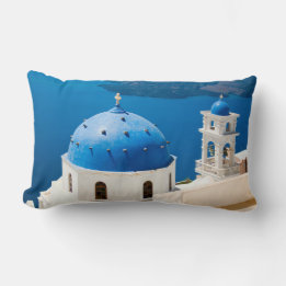 Church on the Island of Santorini photo, Greece Lumbar Cushion