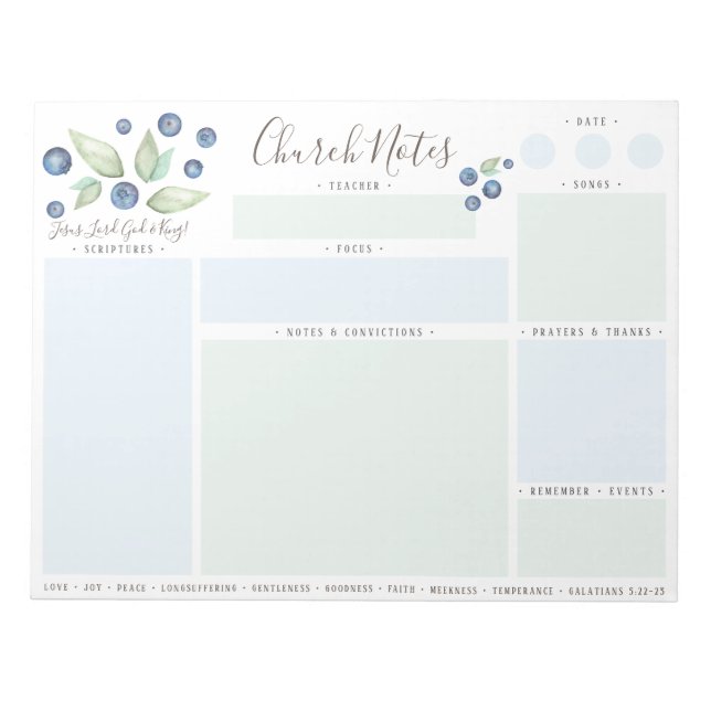 Church or Bible Study Notes (Front)