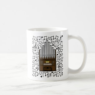 Church Organ With Musical Notes, Organist Musician Coffee Mug
