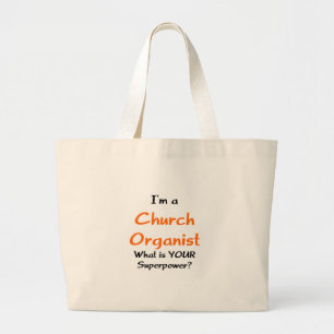 church organist large tote bag