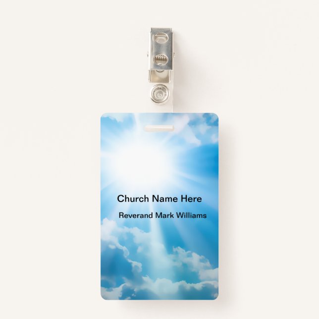 Church Pastor And Clergy Faith Name ID Badge (Front with Clip)
