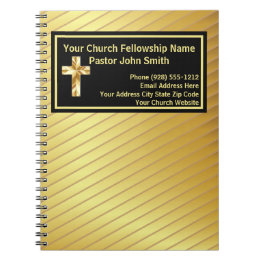 Church Pastor black and gold Notebook