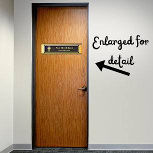 Church Pastor Classy Gold And Black Door Sign