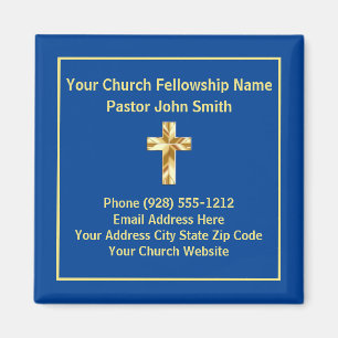 Church Pastor Classy Gold Business Card Magnet