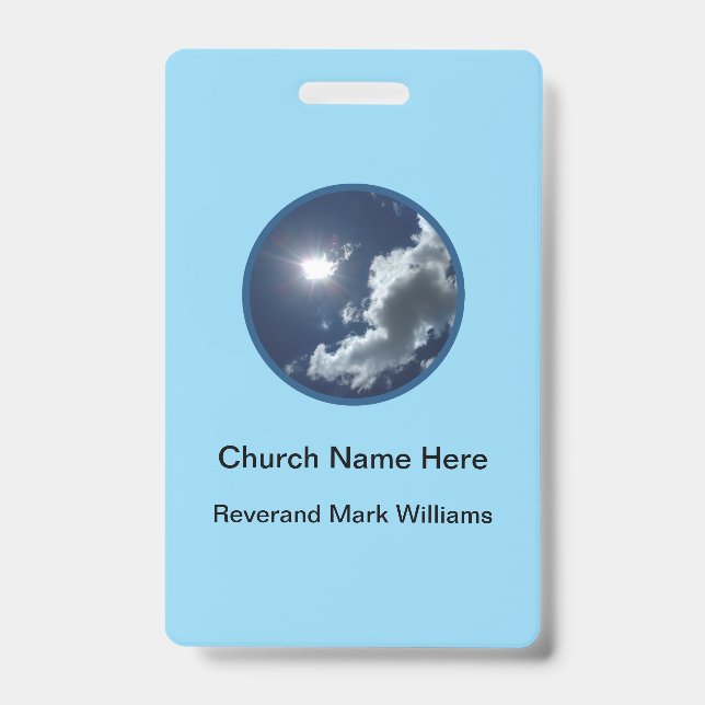 Church Pastor Clergy Faith Name Badges ID Badge (Front)